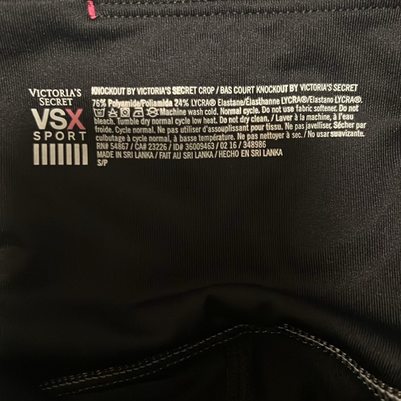 Victoria’s Secret Black Bas Court Tie Dye High Waisted Knockout Crop Leggings - Picture 12 of 12